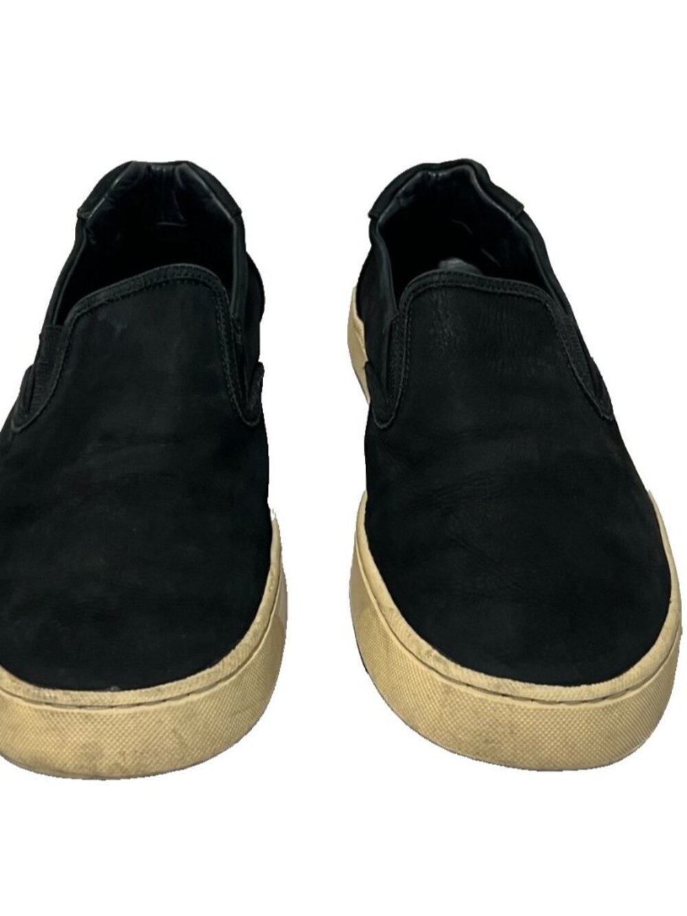 Osklen Mens Black Leather Bossanova Nobuck Slip-On Sneakers Shoes Size 8.5